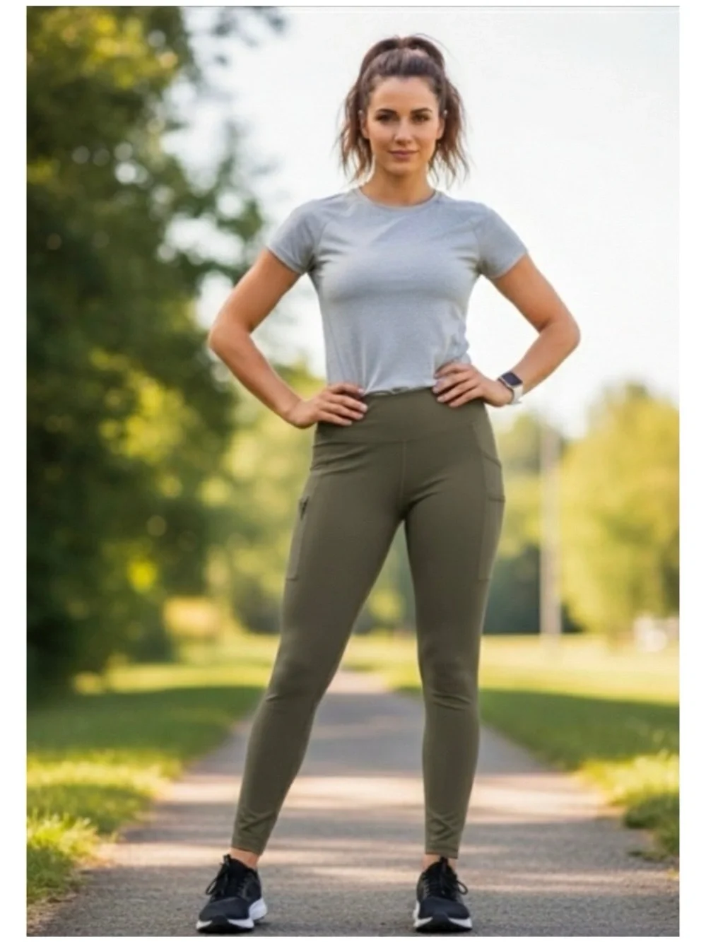 Carhartt Women’s Sz L Green Fitted Legging Pull On Force Utility Pockets